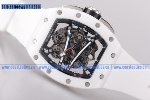 Richard Mille RM 038 Watch Steel Skeleton White Ceramic Bezel Best Replica